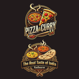 Pizza&Curry51 und The Real Taste of India Kaufbeuren logo.